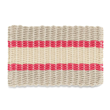 Lobster Rope Doormats, Outdoor Door Mats, Wicked Good Door Mats Made in Maine, Dark Tan, Red, Light Tan